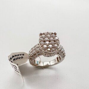 925 Sterling Sliver Moissanite Wedding/Engagement Ring, 2.52ctw VVS Stones Hip H